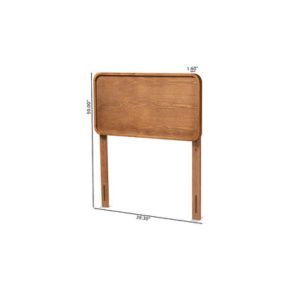 Mailene Mid-Century Modern Walnut Brown Finished Wood Twin Size Headboard