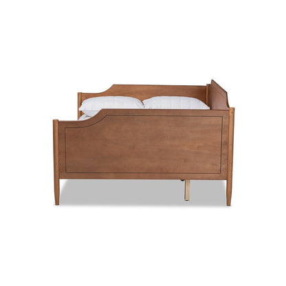 Alya Classic Traditional Farmhouse Walnut Brown Finished Wood Full Size Daybed