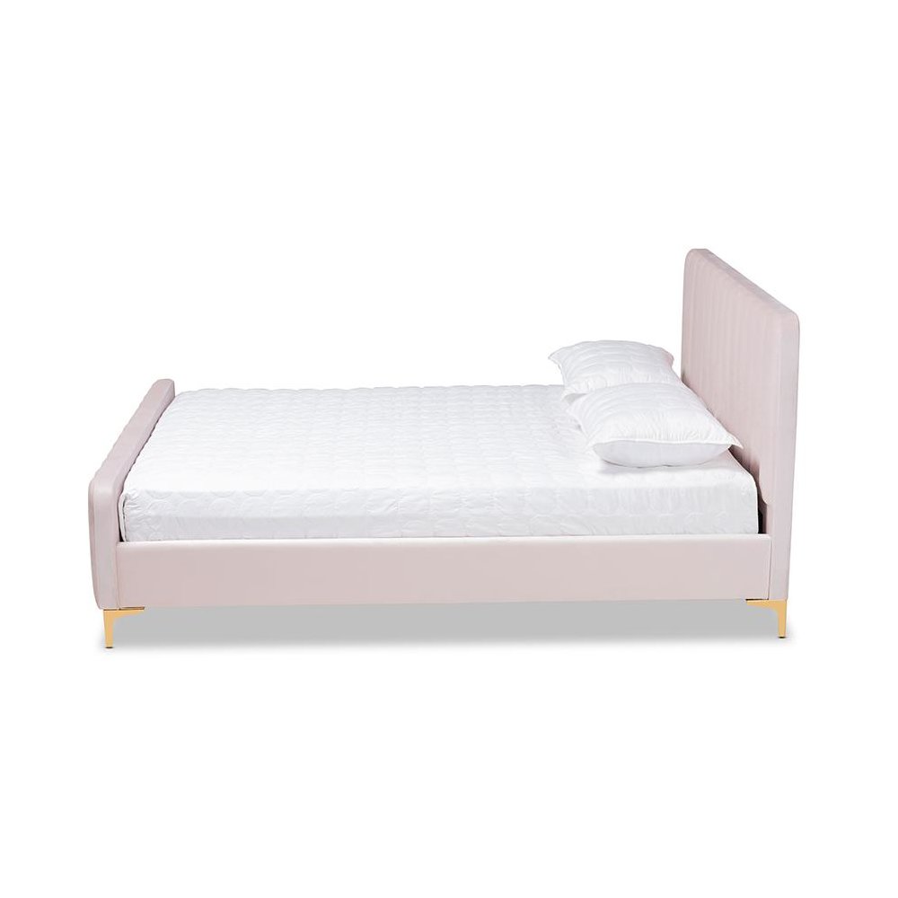 Gold Finished Full Size Platform Bed