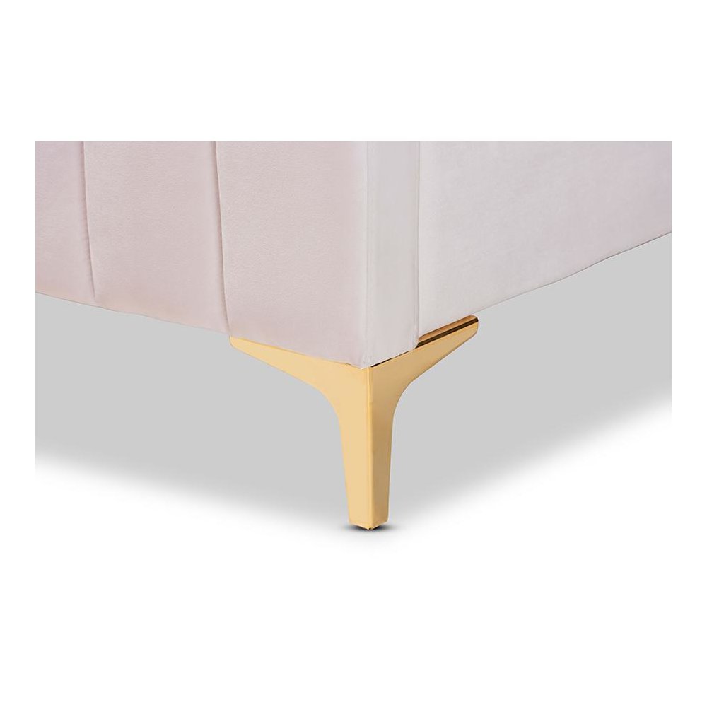 Gold Finished Full Size Platform Bed