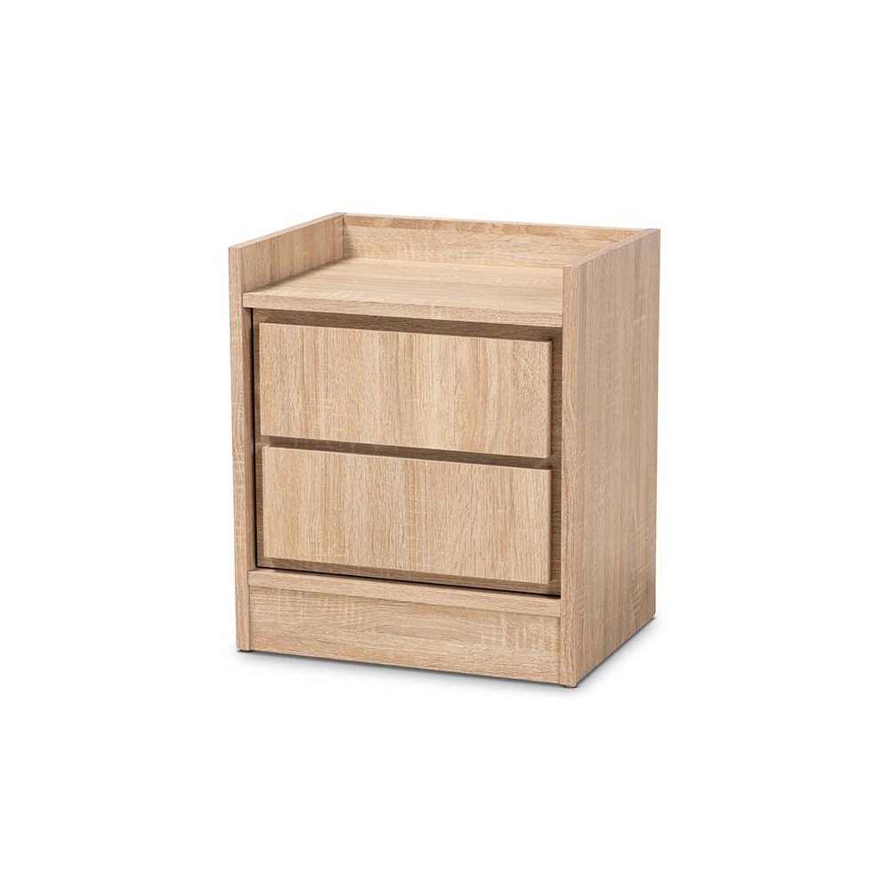 Baxton Studio Hale Modern and Contemporary Oak Finished Wood 1-Door Nightstand
