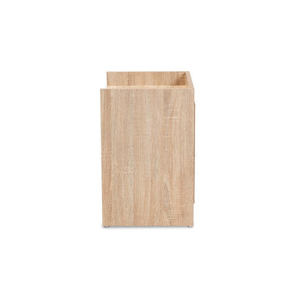 Baxton Studio Hale Modern and Contemporary Oak Finished Wood 1-Door Nightstand