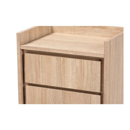 Baxton Studio Hale Modern and Contemporary Oak Finished Wood 1-Door Nightstand