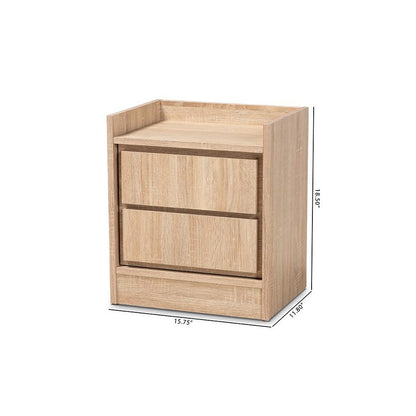 Baxton Studio Hale Modern and Contemporary Oak Finished Wood 1-Door Nightstand
