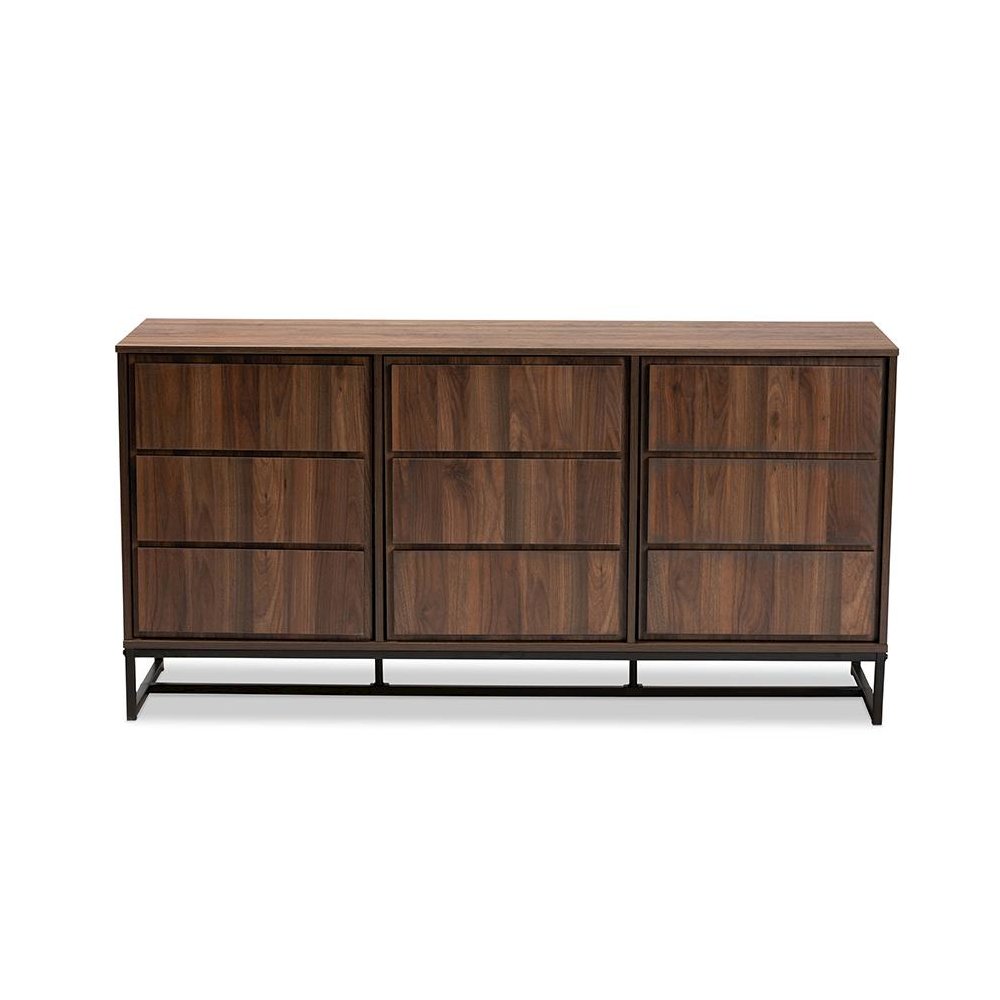 Black Finished Metal 3-Door Dining Room Sideboard Buffet