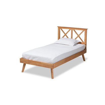Galvin Modern and Contemporary Brown Finished Wood Twin Size Platform Bed