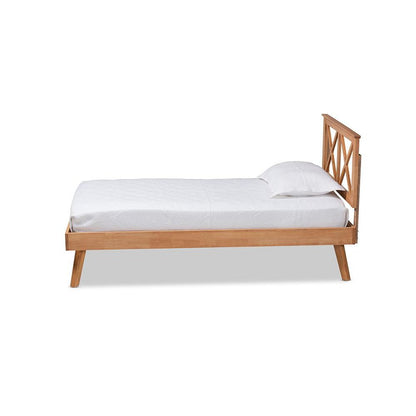 Galvin Modern and Contemporary Brown Finished Wood Twin Size Platform Bed