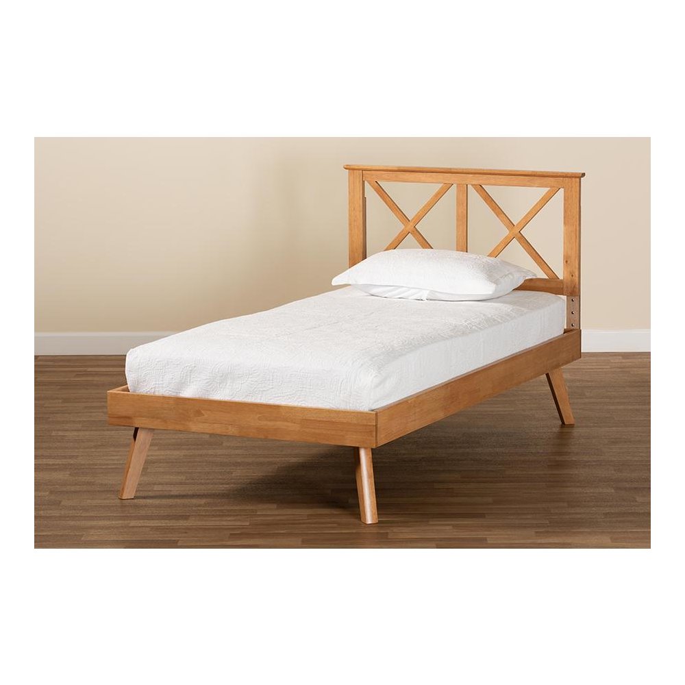 Galvin Modern and Contemporary Brown Finished Wood Twin Size Platform Bed