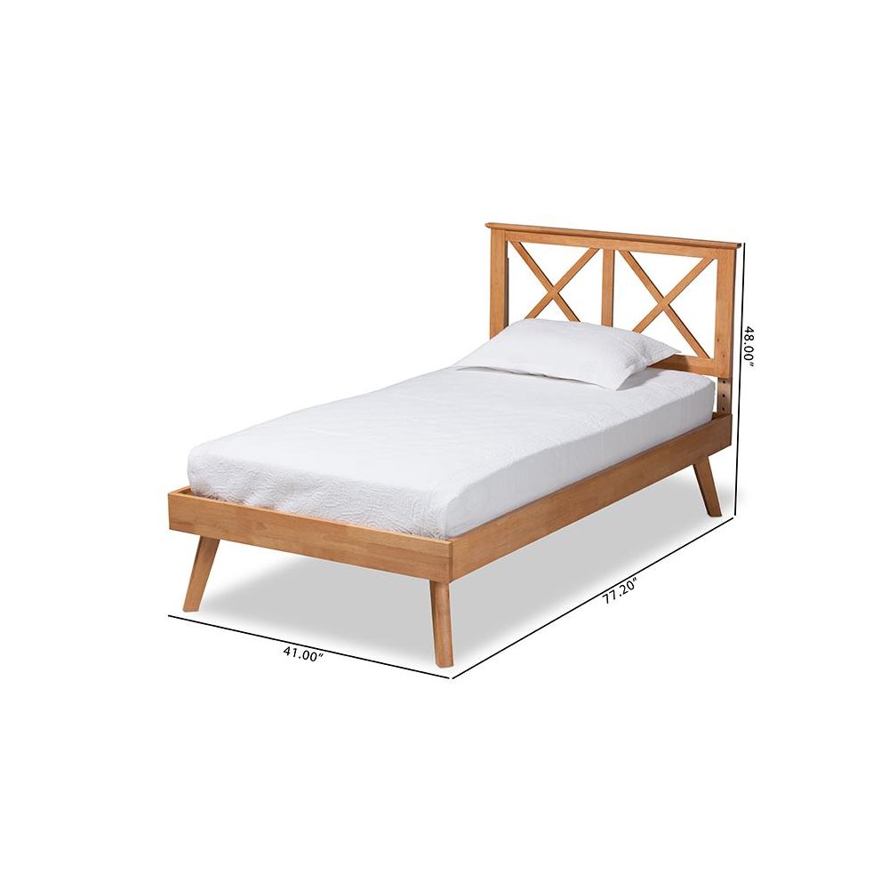 Galvin Modern and Contemporary Brown Finished Wood Twin Size Platform Bed