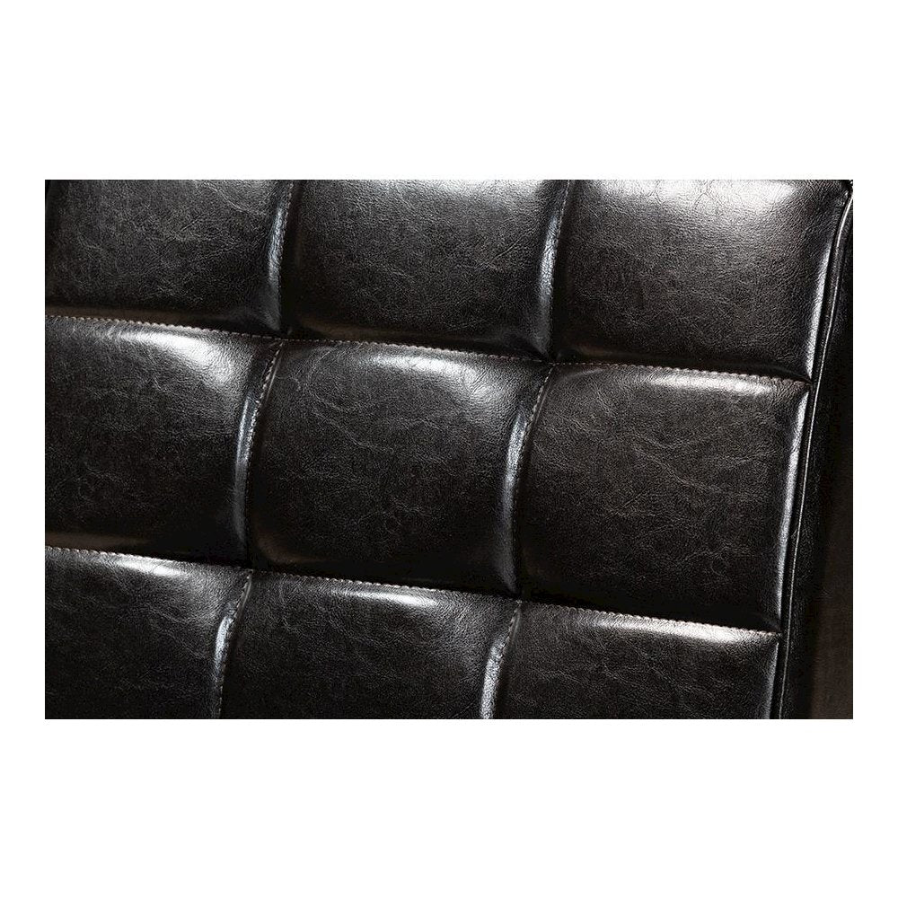 Leather Upholstered Walnut Brown Finished Wood 2-Piece Dining Nook Banquette Set