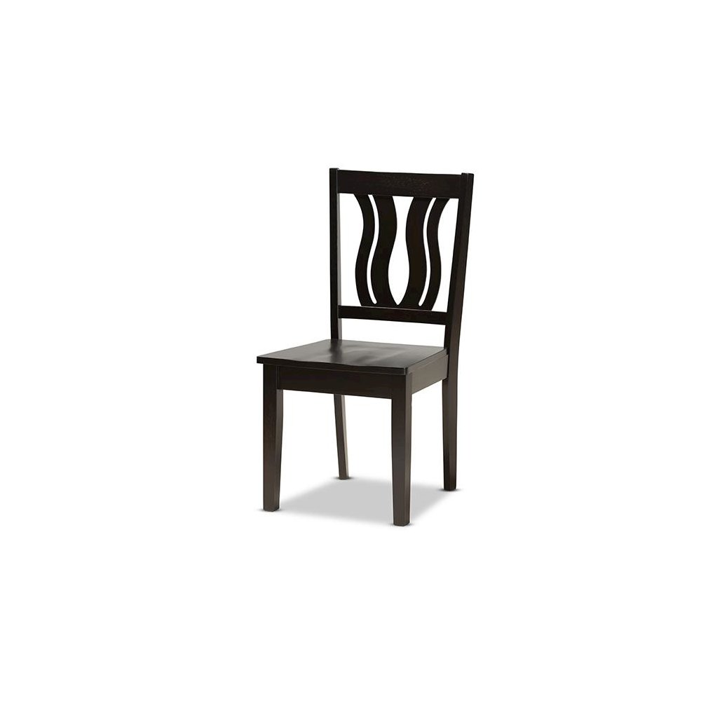 Transitional Dark Brown Finished Wood 5-Piece Dining Set