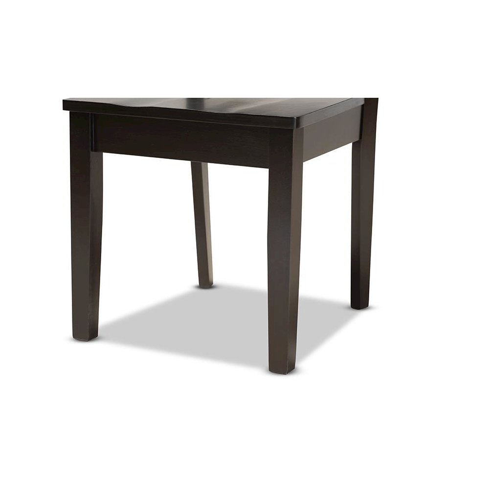Transitional Dark Brown Finished Wood 5-Piece Dining Set