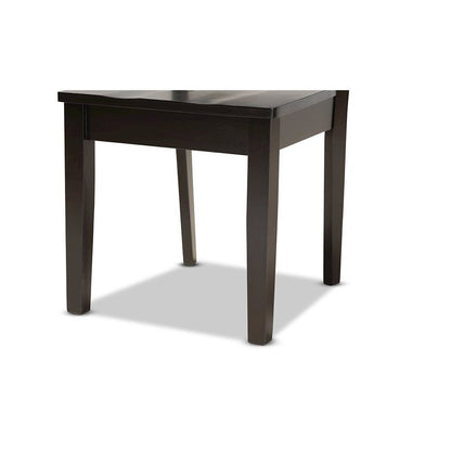 Transitional Dark Brown Finished Wood 5-Piece Dining Set