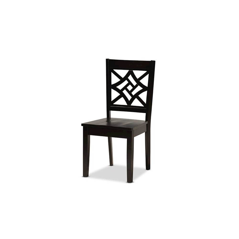 Miela Modern and Contemporary Dark Brown Finished Wood 5-Piece Dining Set