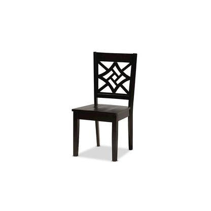 Miela Modern and Contemporary Dark Brown Finished Wood 5-Piece Dining Set