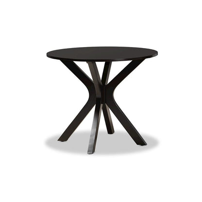 Miela Modern and Contemporary Dark Brown Finished Wood 5-Piece Dining Set