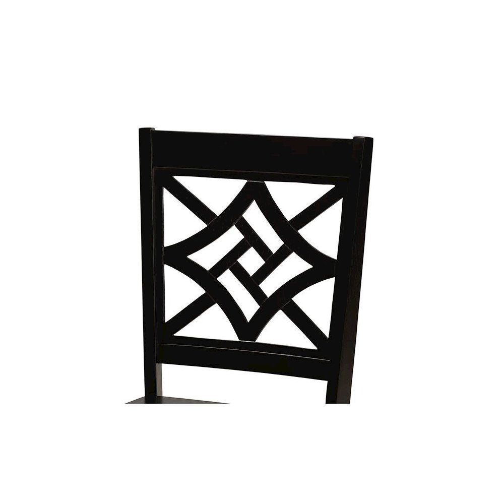 Miela Modern and Contemporary Dark Brown Finished Wood 5-Piece Dining Set