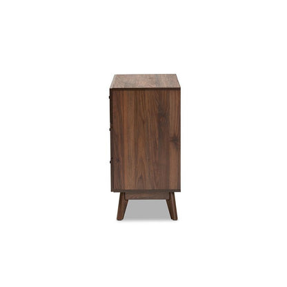Hartman Mid-Century Modern Walnut Brown Finished Wood 3-Drawer Storage Chest
