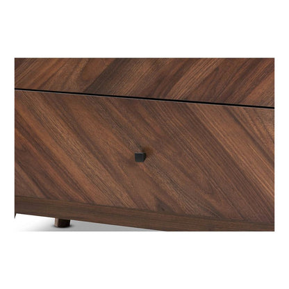 Hartman Mid-Century Modern Walnut Brown Finished Wood 3-Drawer Storage Chest