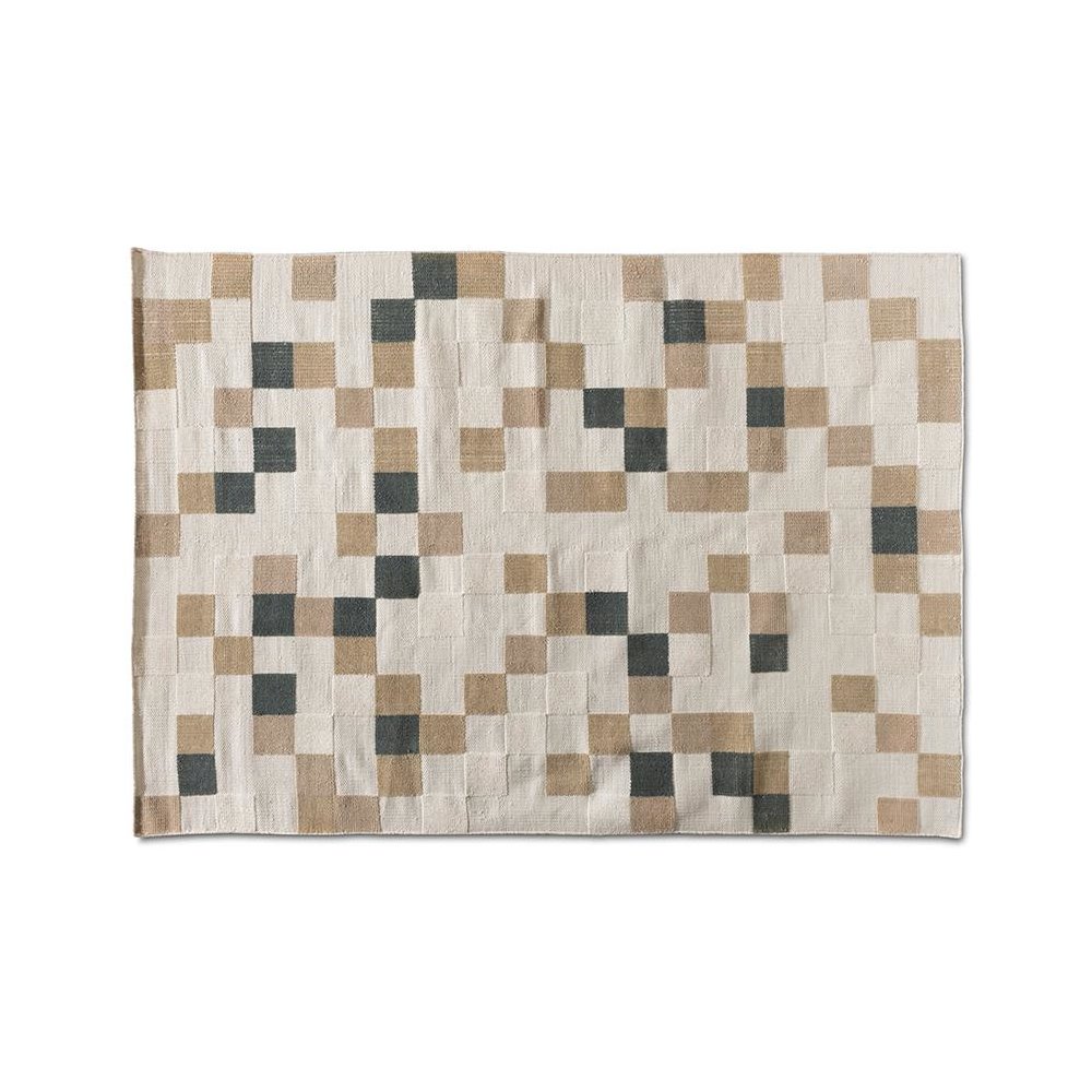 Ivory and Grey Handwoven PET Yarn Indoor and Outdoor Area Rug