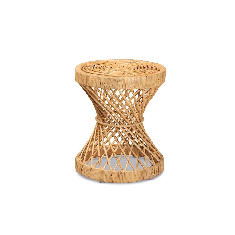 bali & pari Seville Modern and Contemporary Natural Finished Rattan End Table