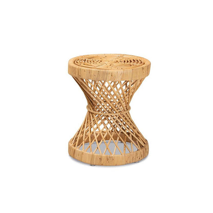 bali & pari Seville Modern and Contemporary Natural Finished Rattan End Table