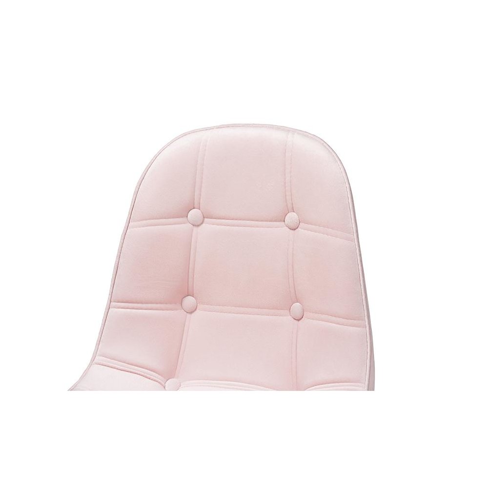 Glam and Luxe Blush Pink Velvet Fabric and Gold Metal Swivel Office chair