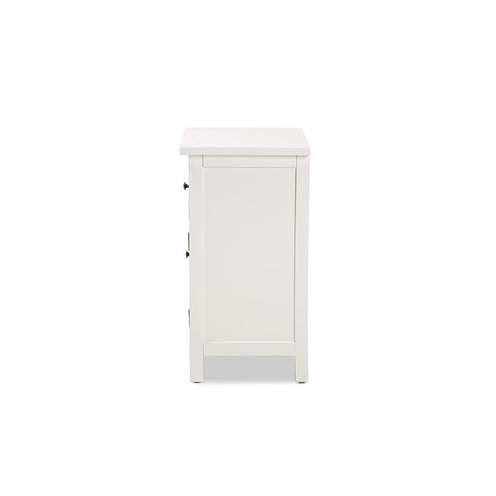 Baxton Studio Lambert Classic and Traditional White Finished Wood 1-Drawer Nightstand