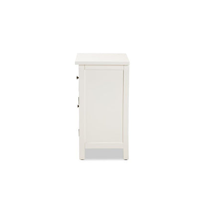 Baxton Studio Lambert Classic and Traditional White Finished Wood 1-Drawer Nightstand