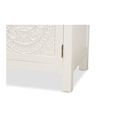 Baxton Studio Lambert Classic and Traditional White Finished Wood 1-Drawer Nightstand