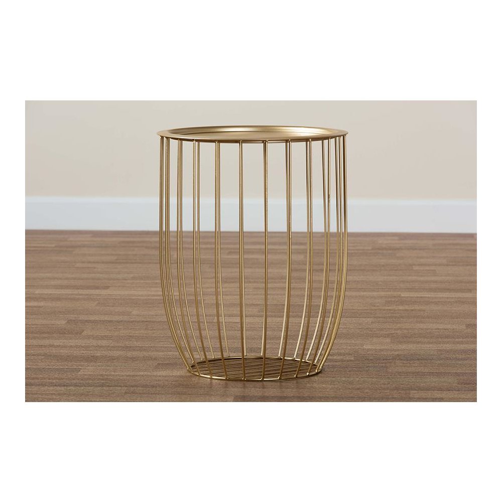 Baxton Studio Mabon Modern and Contemporary Gold Finished Metal End Table