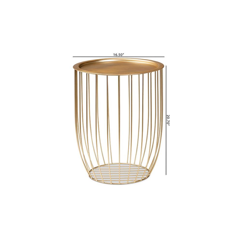 Baxton Studio Mabon Modern and Contemporary Gold Finished Metal End Table