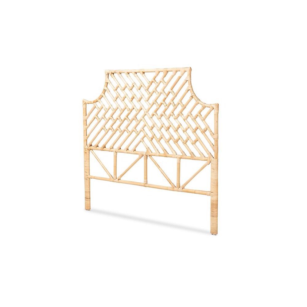 Bohemian Natural Brown Rattan Queen Size Standalone Headboard