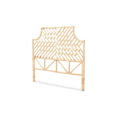 Bohemian Natural Brown Rattan Queen Size Standalone Headboard