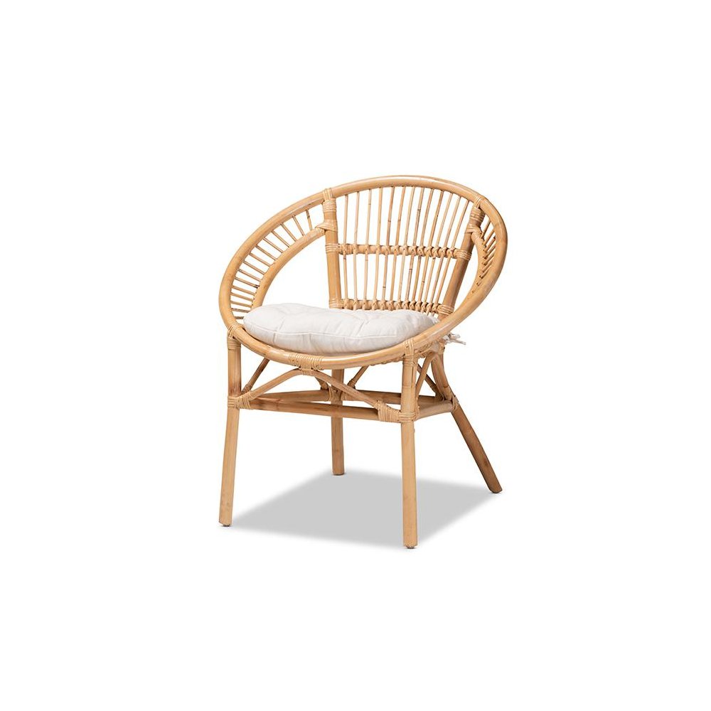 bali & pari Adrina Modern Bohemian Natural Brown Rattan Dining Chair