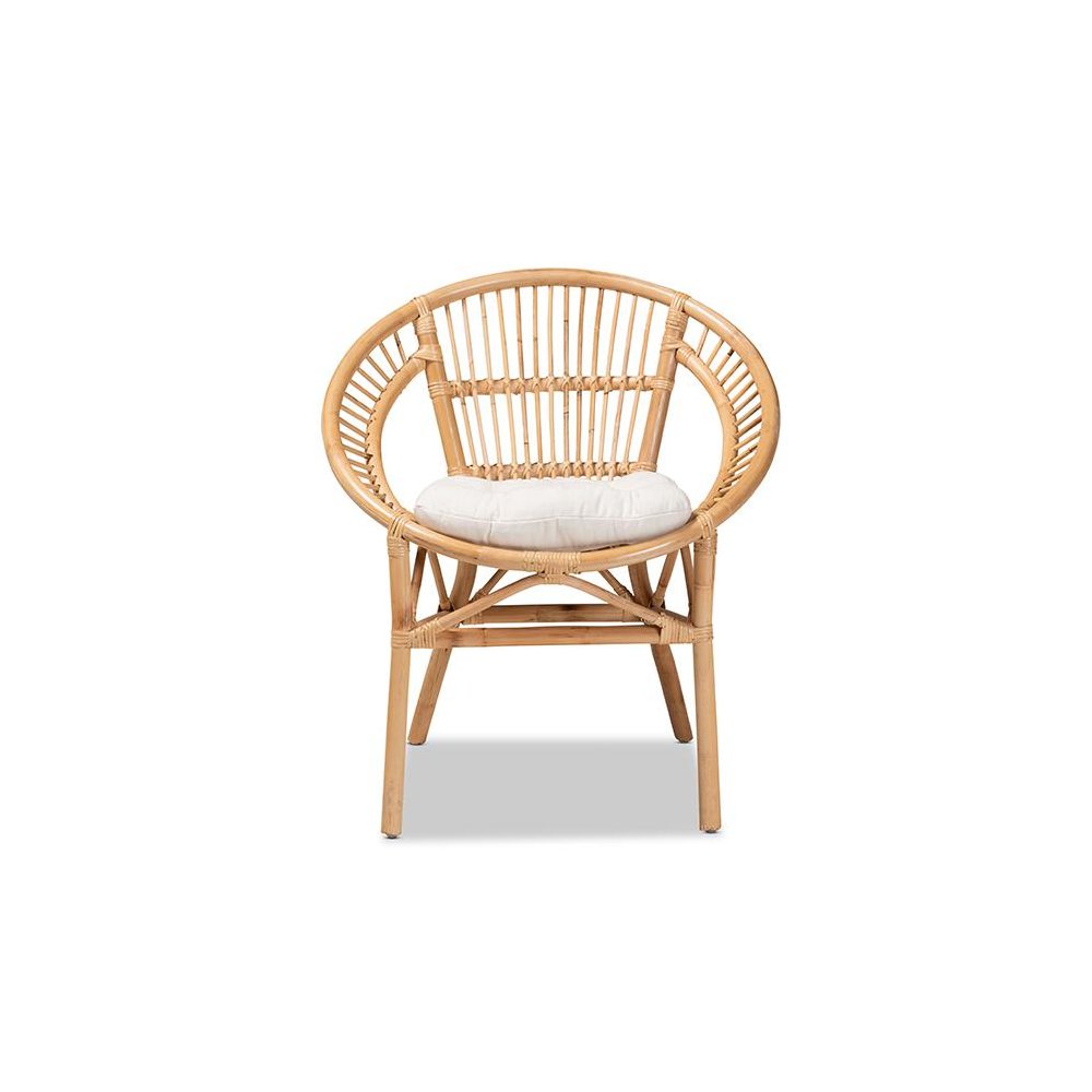bali & pari Adrina Modern Bohemian Natural Brown Rattan Dining Chair
