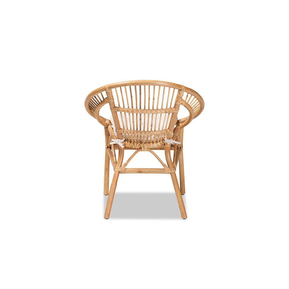 bali & pari Adrina Modern Bohemian Natural Brown Rattan Dining Chair