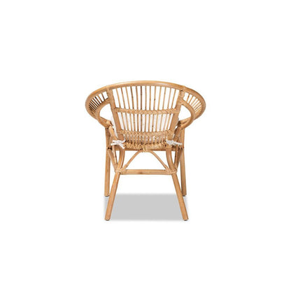 bali & pari Adrina Modern Bohemian Natural Brown Rattan Dining Chair