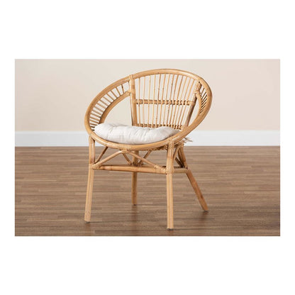 bali & pari Adrina Modern Bohemian Natural Brown Rattan Dining Chair