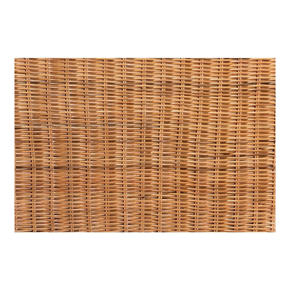 Bohemian Natural Rattan and Mahogany Wood Counter Stool