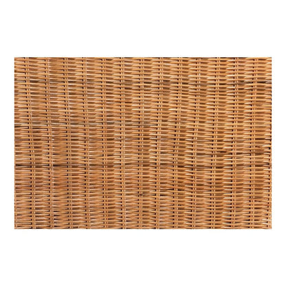 Bohemian Natural Rattan and Mahogany Wood Counter Stool