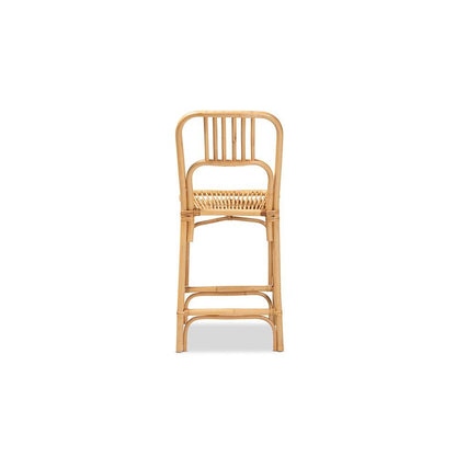 bali & pari Ivora Modern Bohemian Natural Brown Rattan Counter Stool