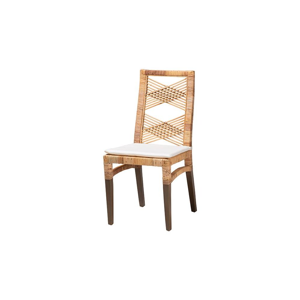 bali & pari Poltak Modern Bohemian Natural Brown Rattan Dining Chair