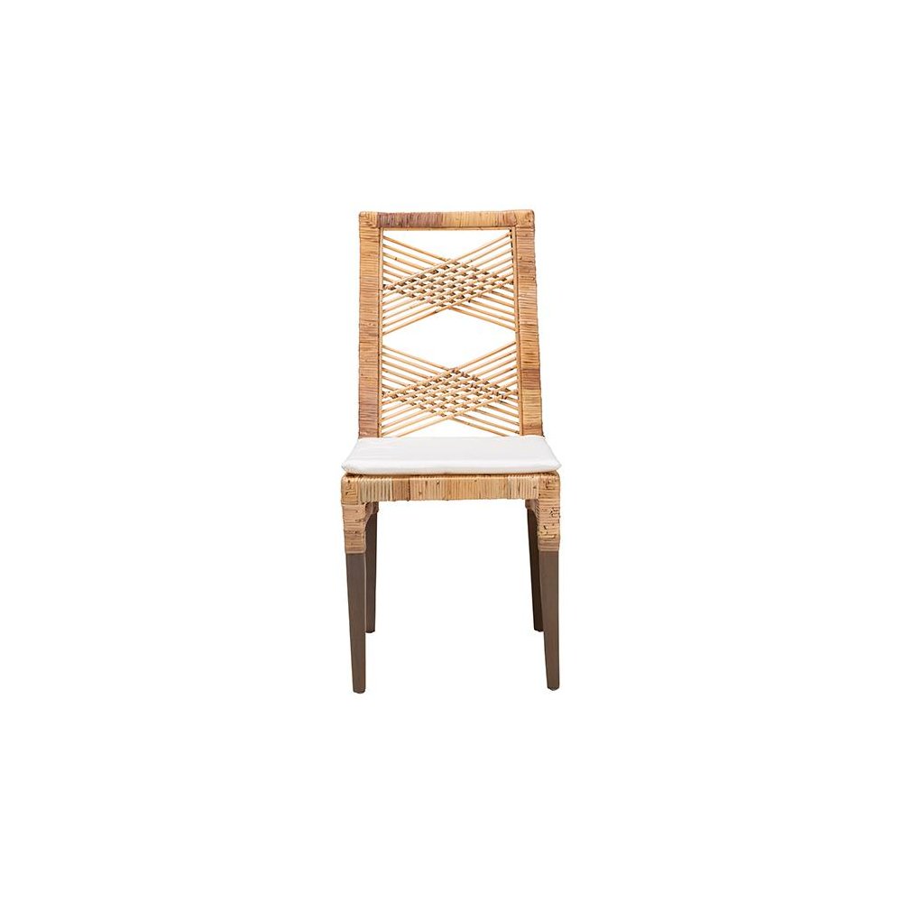 bali & pari Poltak Modern Bohemian Natural Brown Rattan Dining Chair