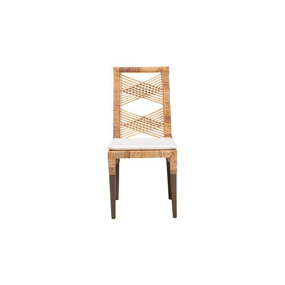 bali & pari Poltak Modern Bohemian Natural Brown Rattan Dining Chair