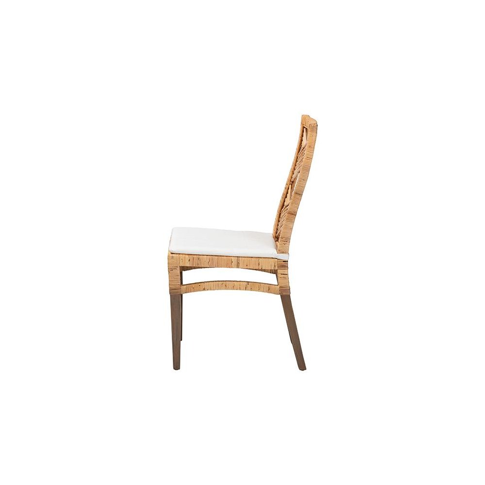 bali & pari Poltak Modern Bohemian Natural Brown Rattan Dining Chair
