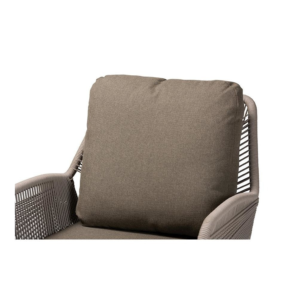 Jennifer Mid-Century Transitional Grey Woven Rope Mahogany Accent Chair
