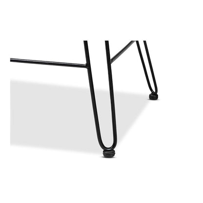 Bohemian Natural Brown Rattan and Black Metal Counter Stool