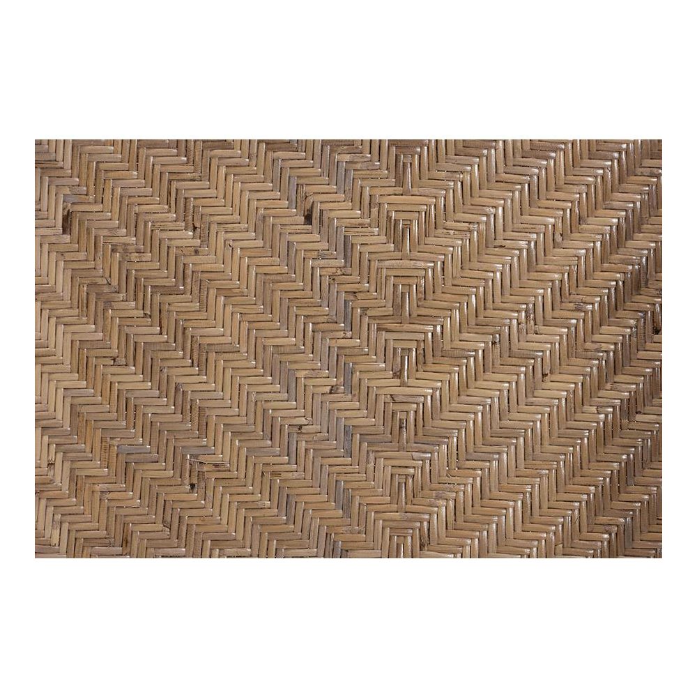 Kyoto Modern Bohemian Natural Brown Finished Wood and Rattan 5-Piece Dining Set