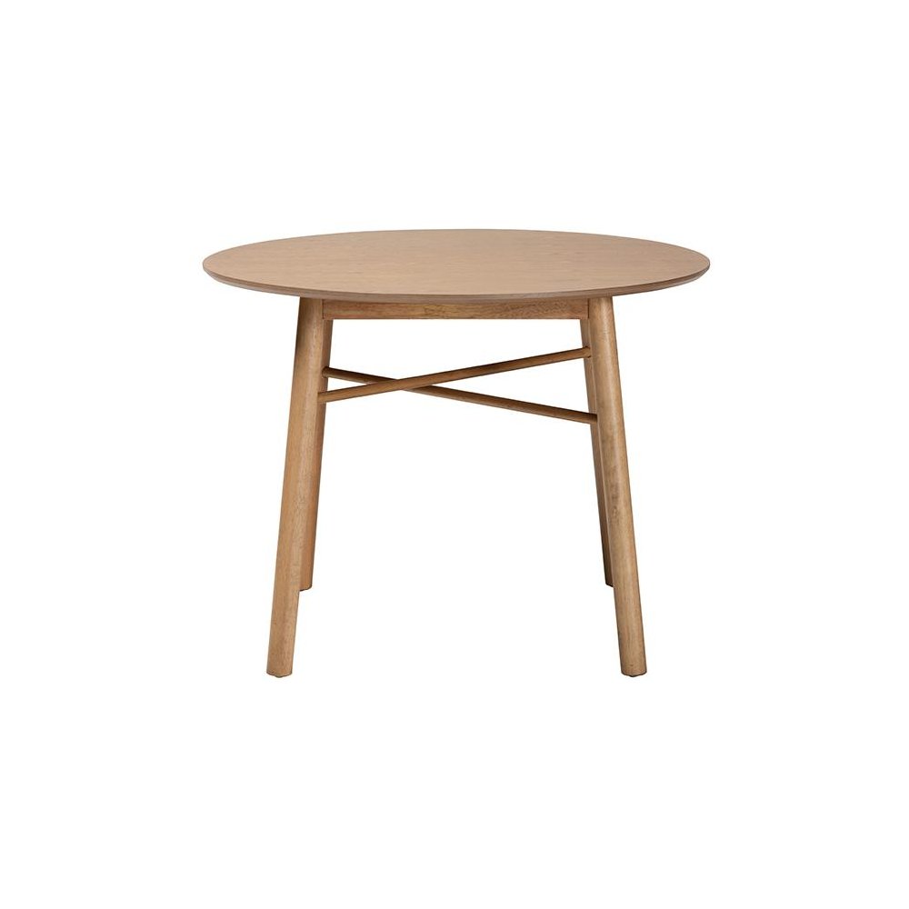 Denmark Mid-Century Modern French Oak Brown Finished Rubberwood Dining Table